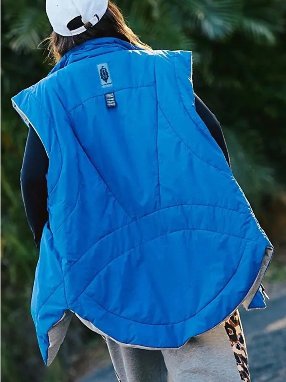 FP Movement Free People Slalom Reversible Fleece Vest-Stellar Blue & Gray - Picture 3 of 4